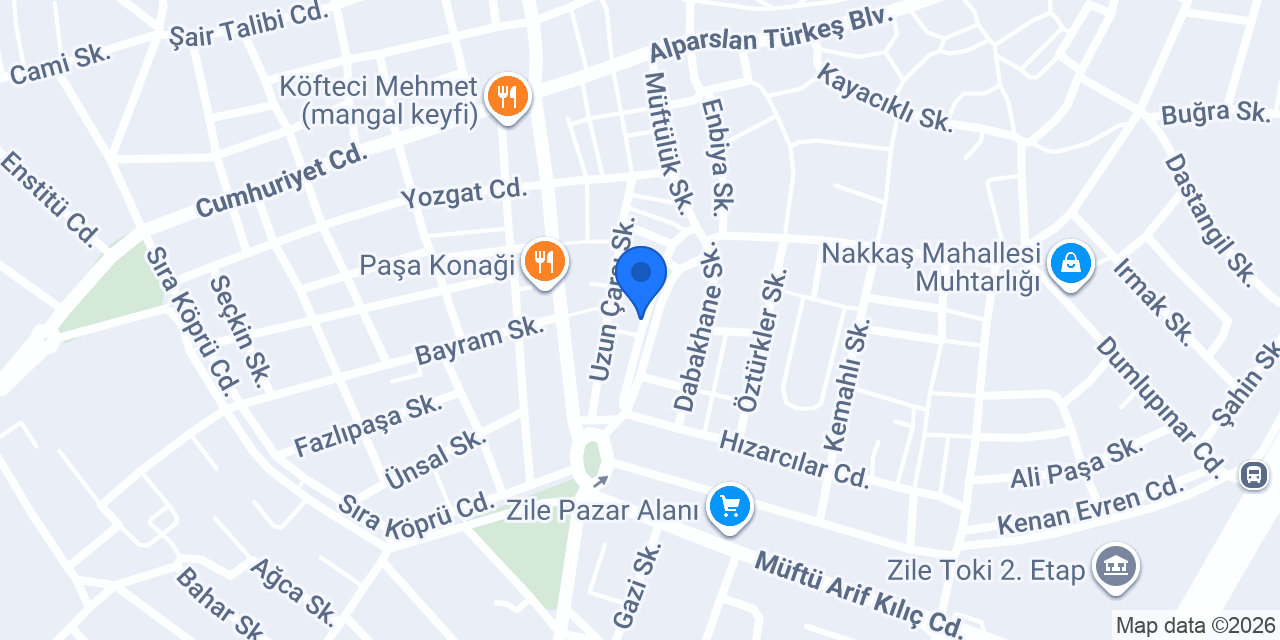 Burhan Tabela Zile konumu