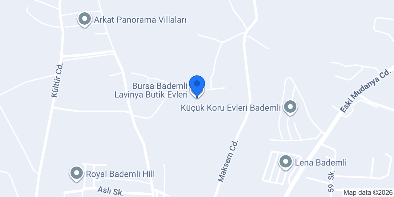 Bursa Bademli Lavinya Butik Evleri konumu