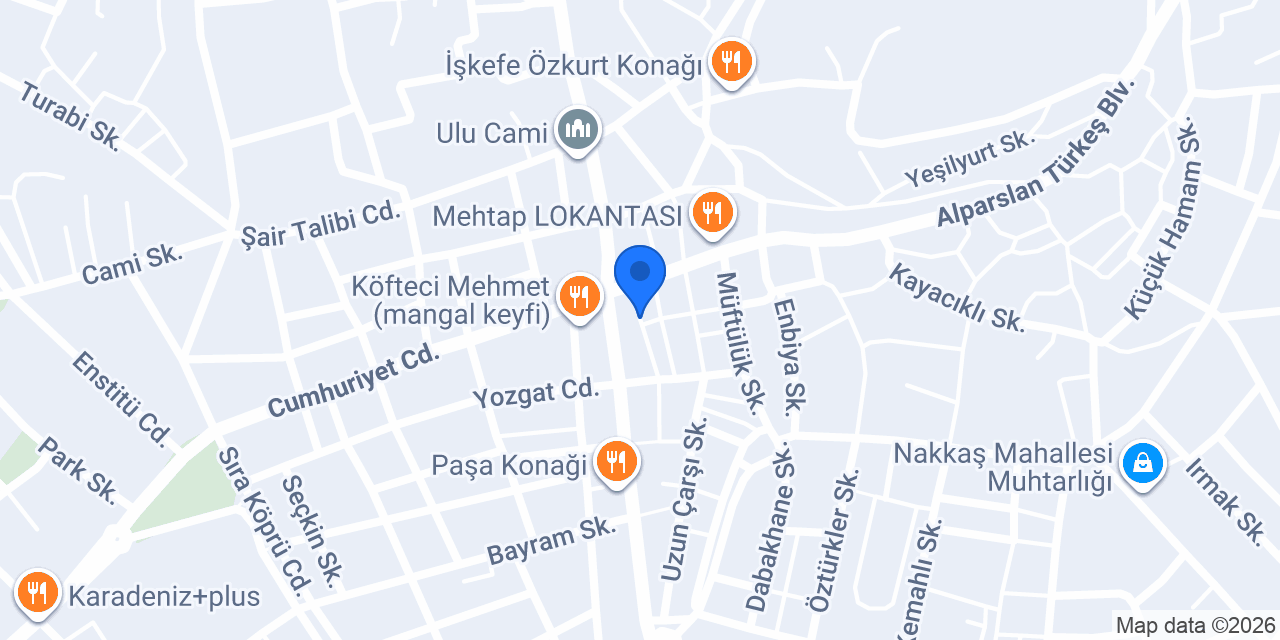 Çaldu et ve et ürünleri konumu