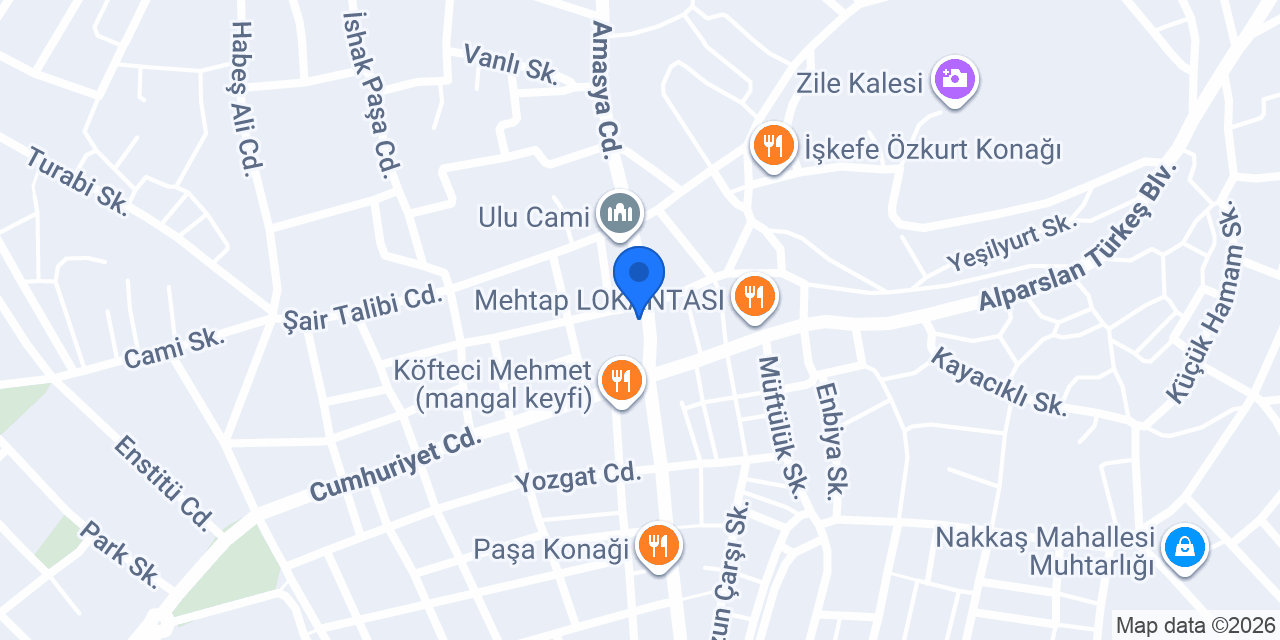 Zile Belediyesi konumu