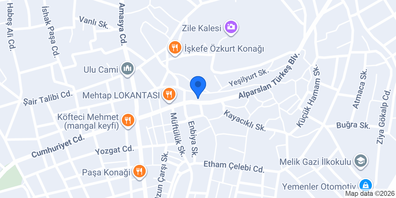 Otel Konfor-Zile konumu