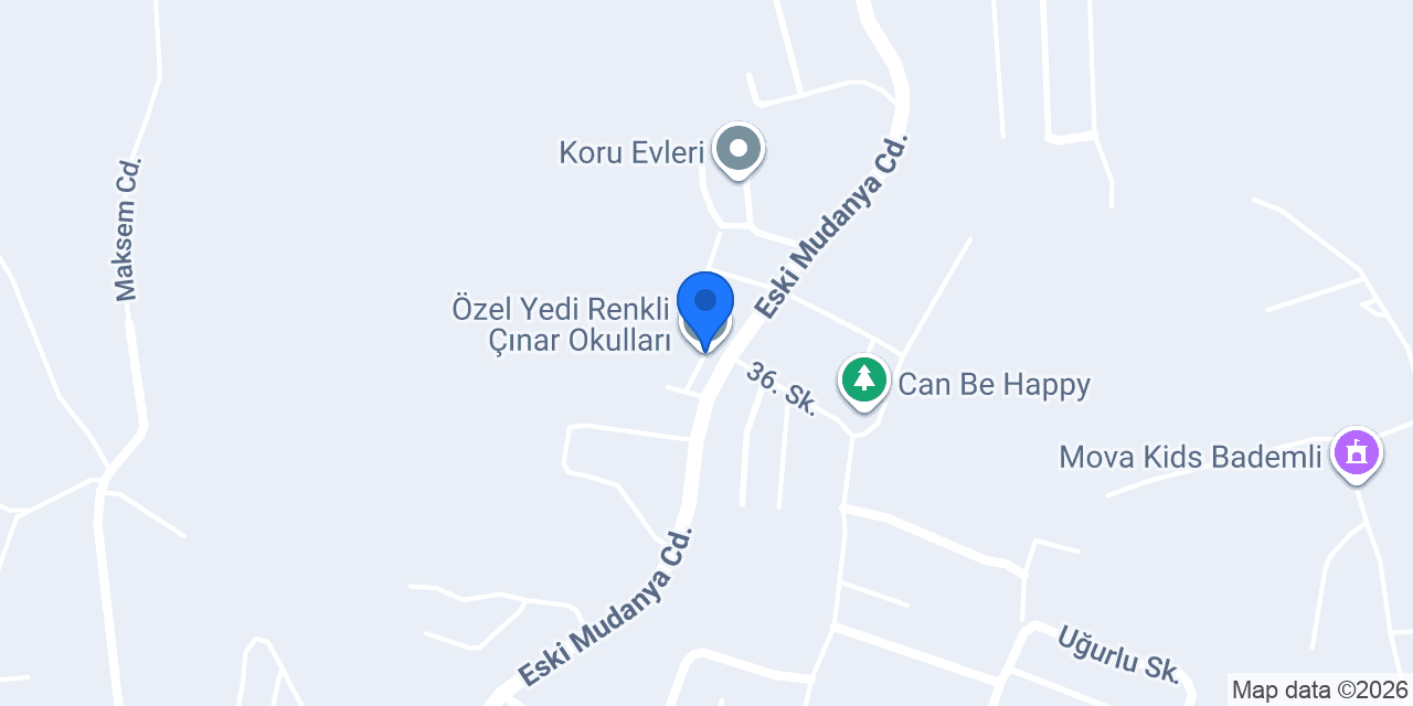 Özel Yedi Renkli Çınar Okulları konumu