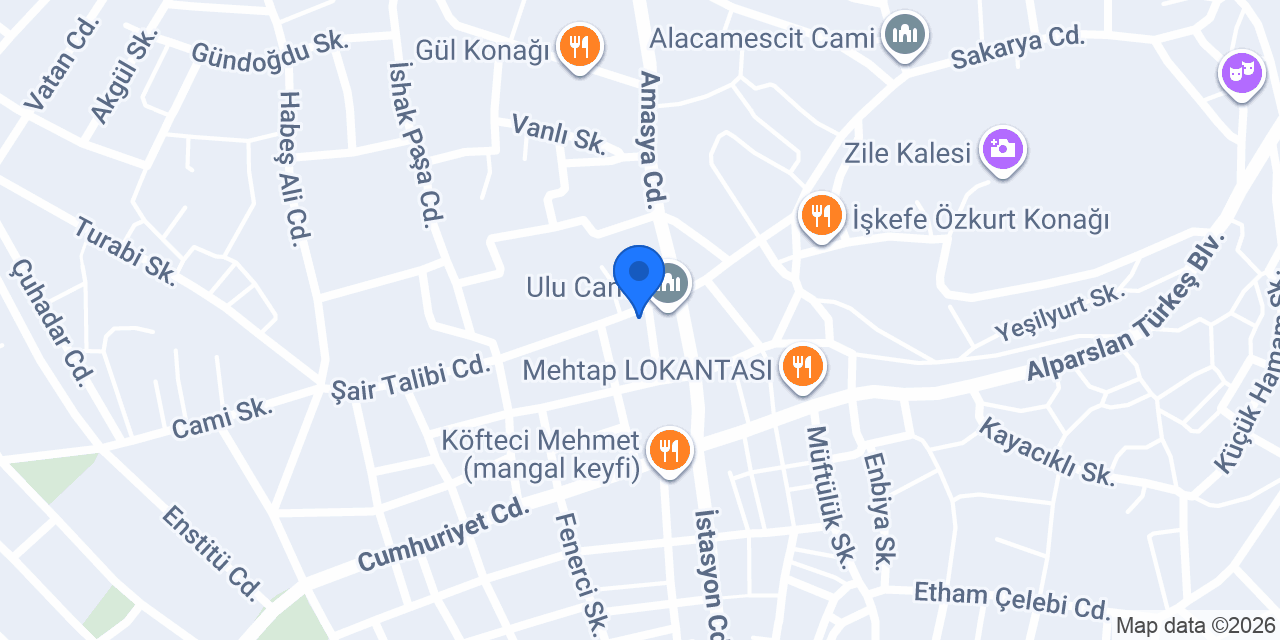 Zile Çilingir & Anahtar Yurtseven Av Bayii konumu