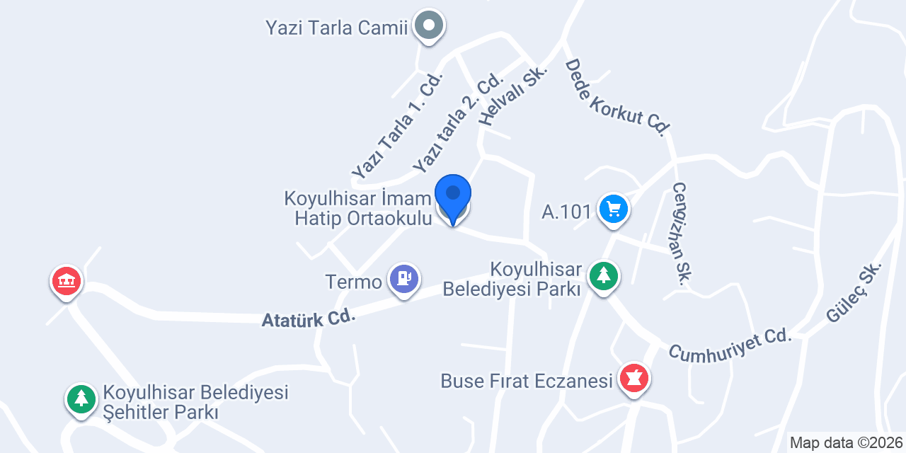 Koyulhisar İmam Hatip Ortaokulu konumu