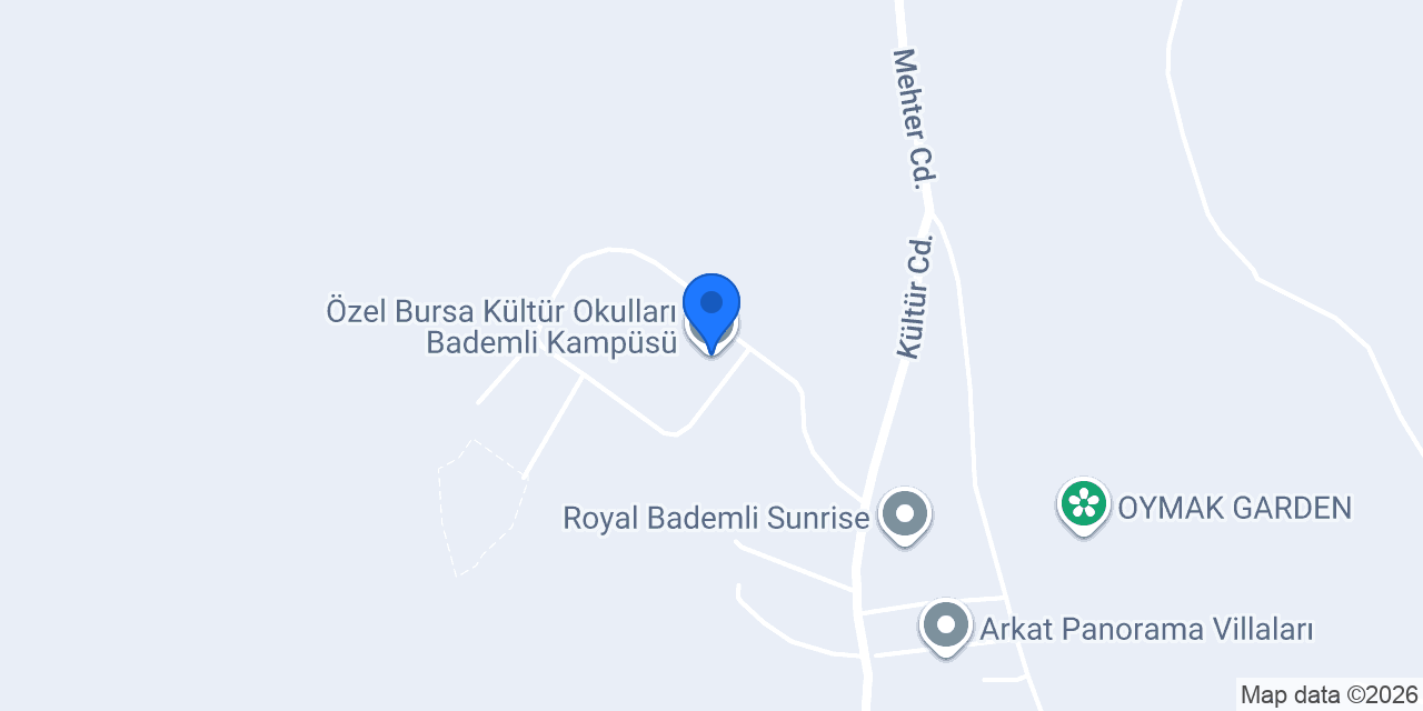 Özel Bursa Kültür Okulları Bademli Kampüsü konumu