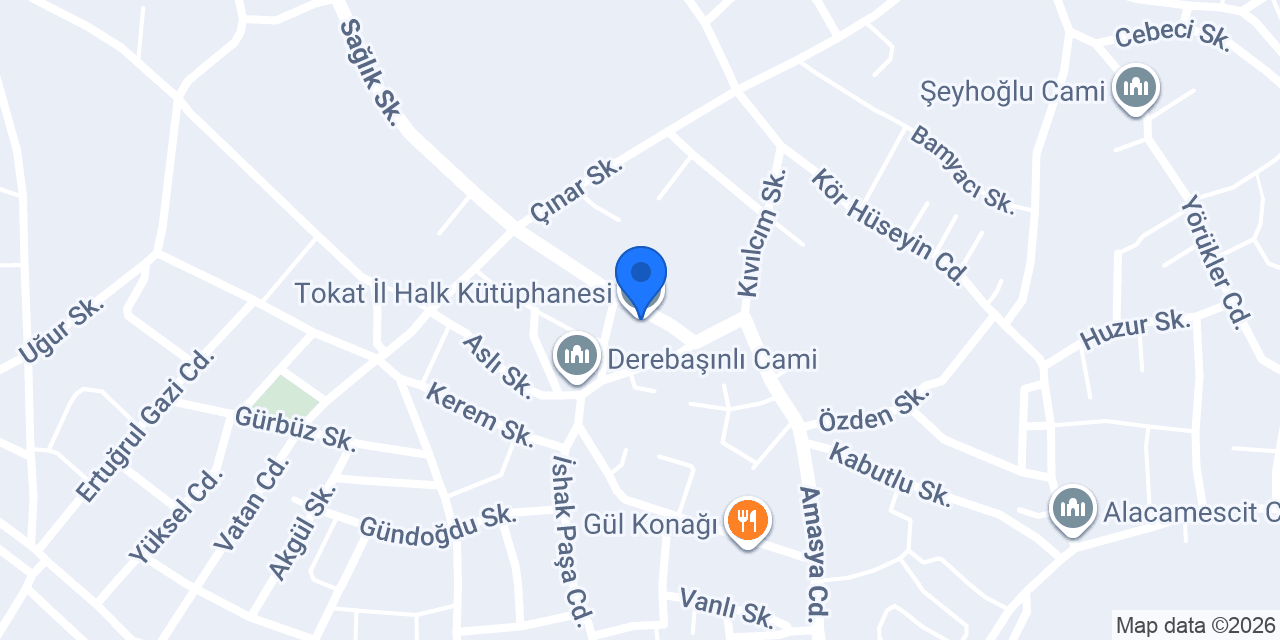 Tokat İl Halk Kütüphanesi konumu