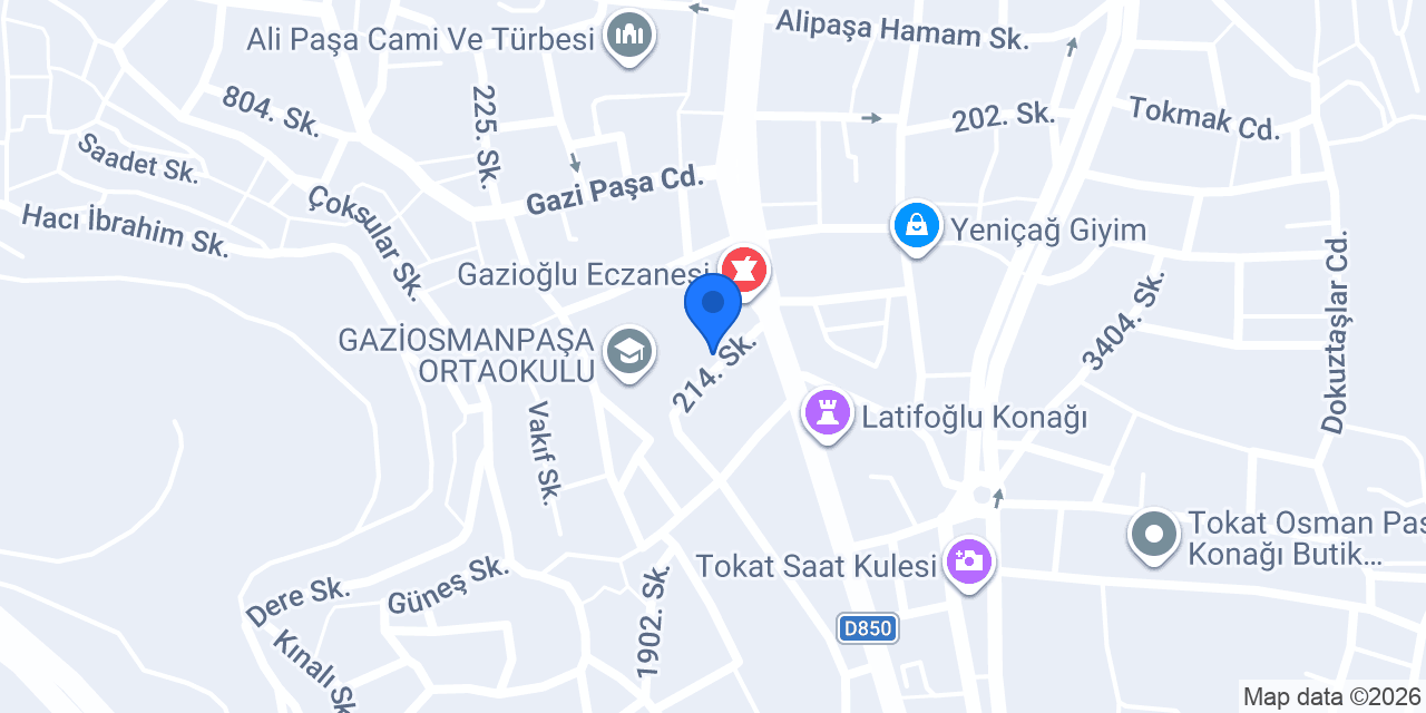 Aegon Tokat konumu