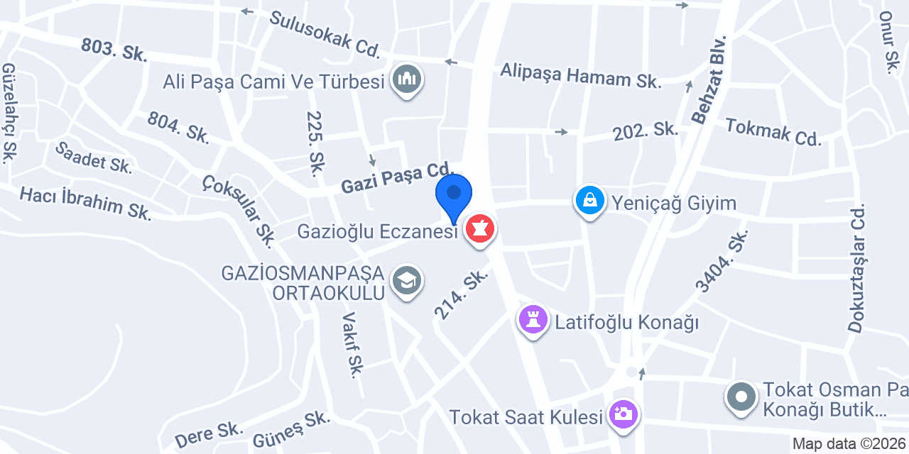 tokat tesisat konumu