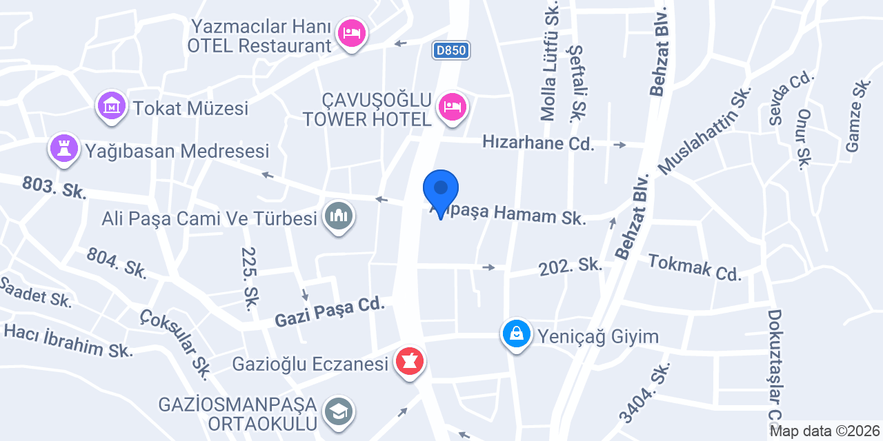 Ali Paşa Hamamı konumu