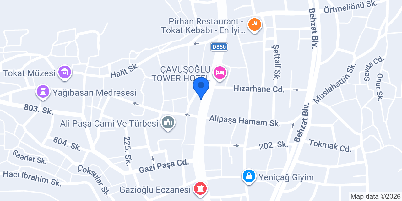 TEB Tokat Şubesi konumu