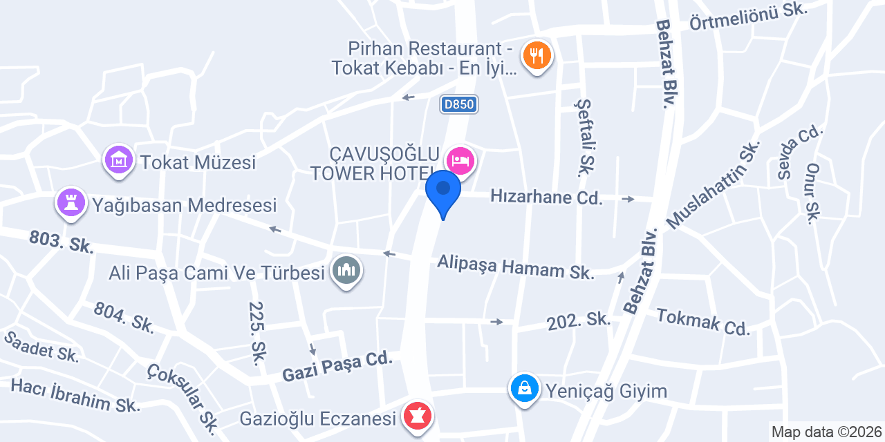 Kuveyt Türk Tokat Şubesi konumu