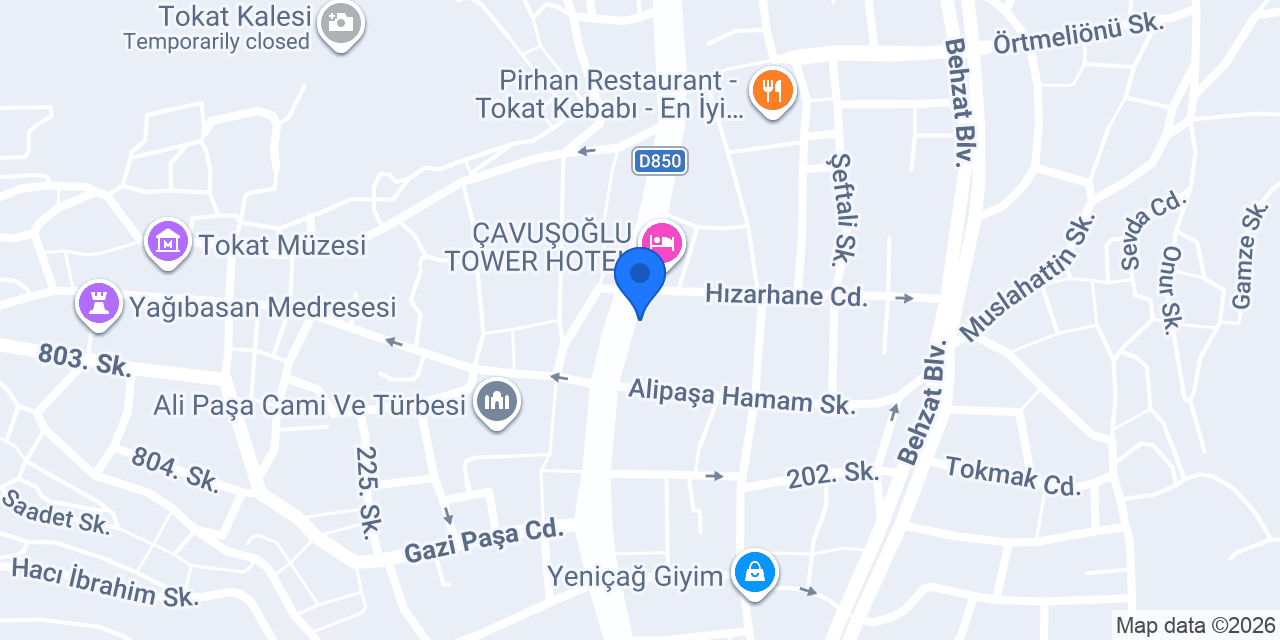 TOKAT İNCİ RESORT OTEL konumu