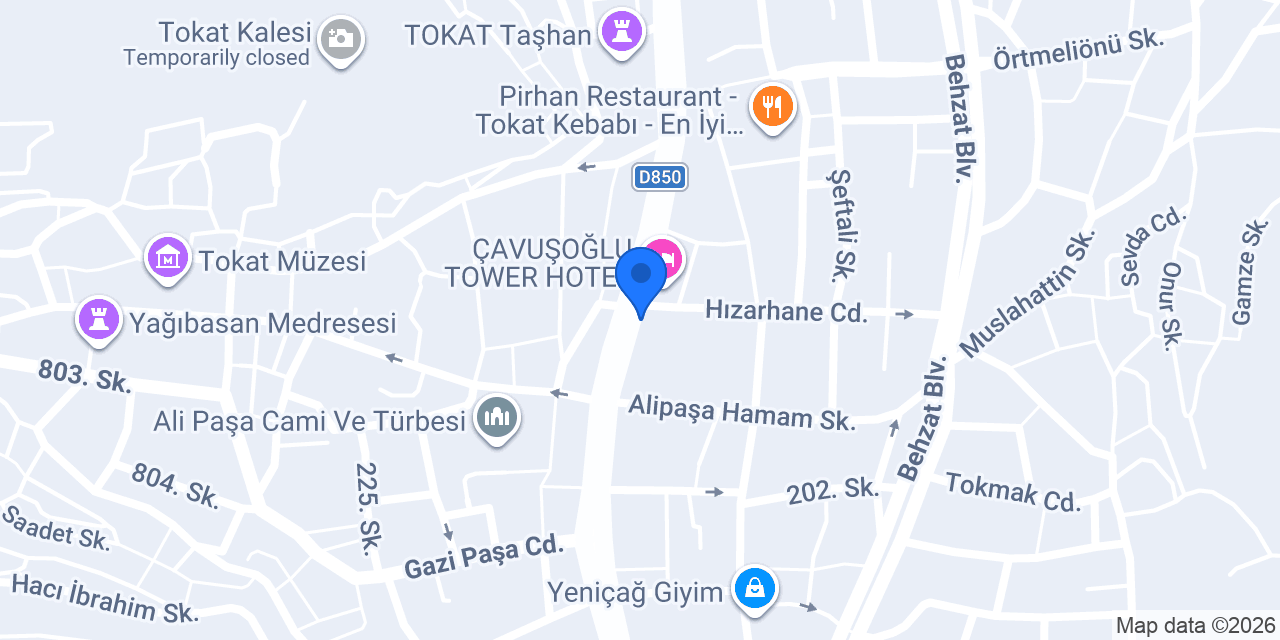 Vakıf Katılım Tokat Şubesi konumu