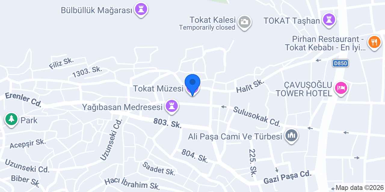 Tokat Müzesi konumu