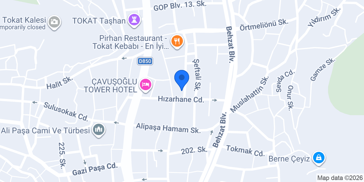 Tokat Avukat Av. Ecehan ERUYAR konumu