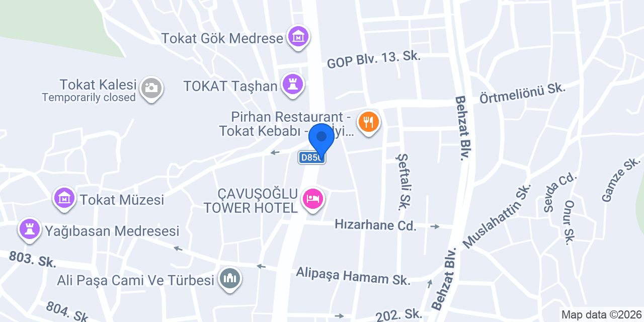 Otel Yeni Çınar konumu