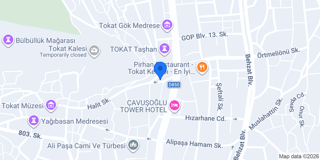 Pervane Hamamı konumu