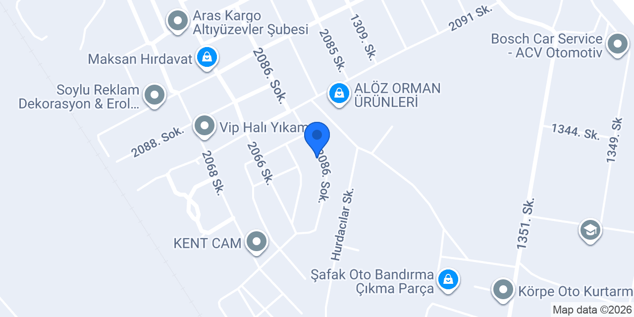 Bandırma Özince Metal Yapı konumu