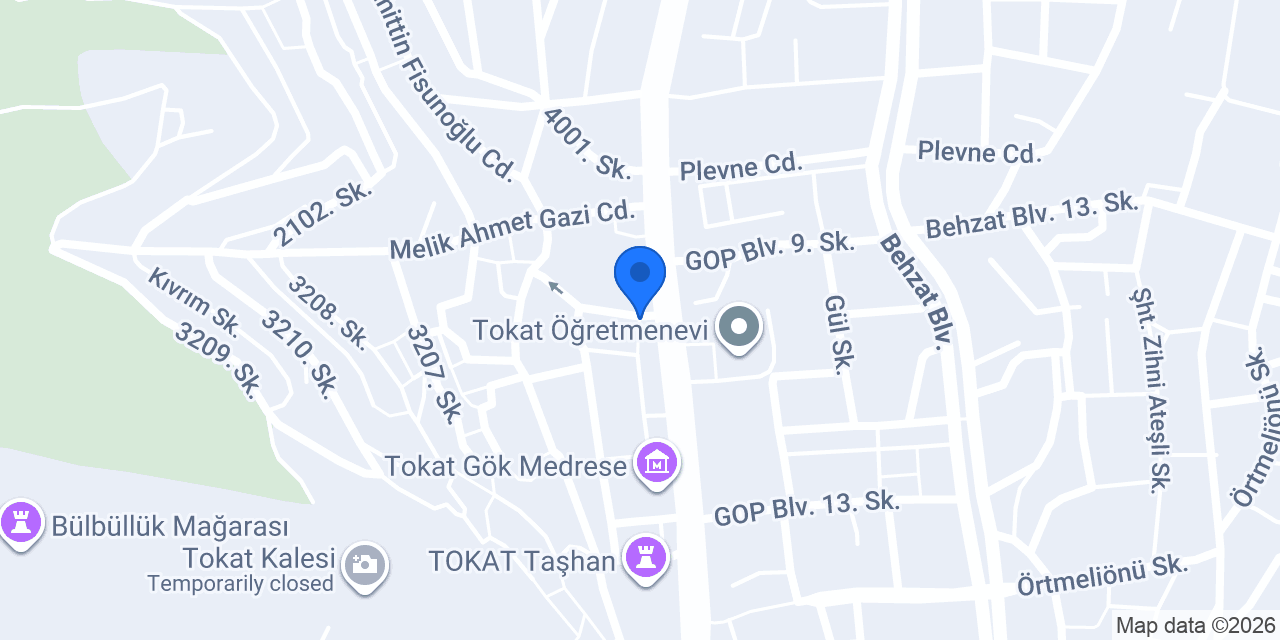 Mara tokat konumu