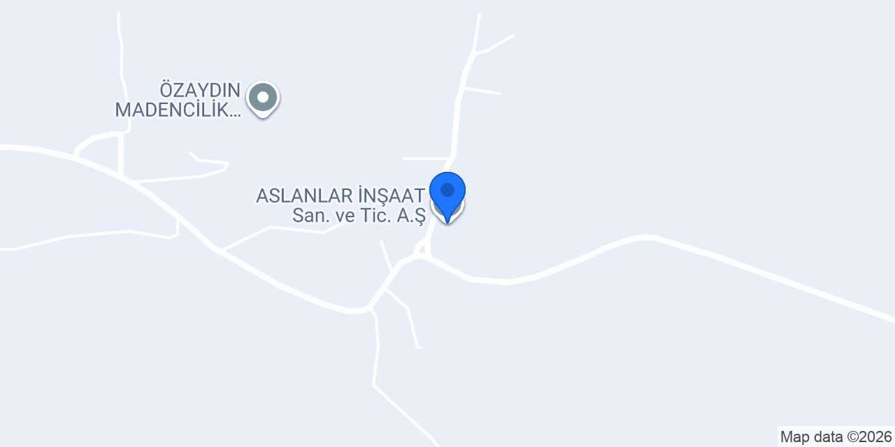 ASLANLAR İNŞAAT San. ve Tic. A.Ş. konumu