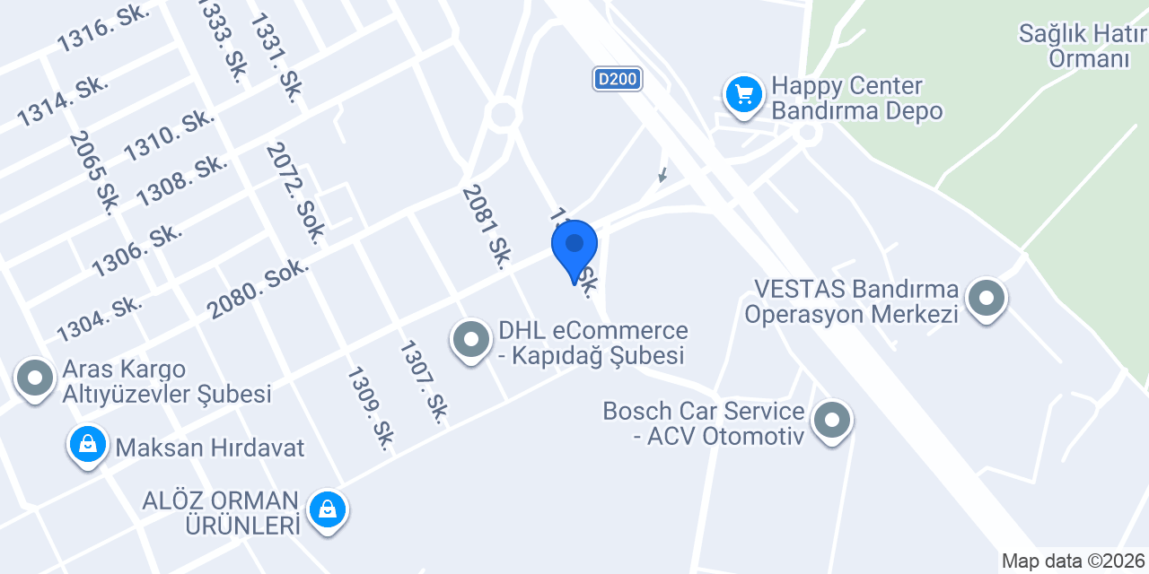 Şener Pompa Bosch Diesel Service konumu