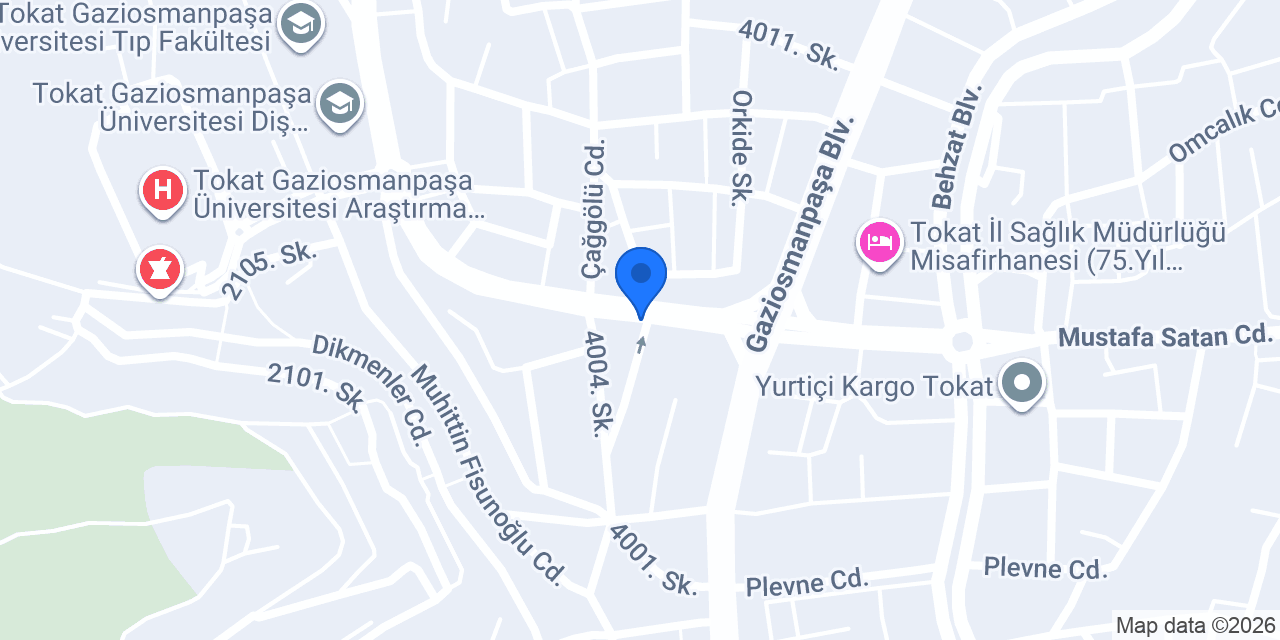 Kerem Optik Tokat Şubesi konumu