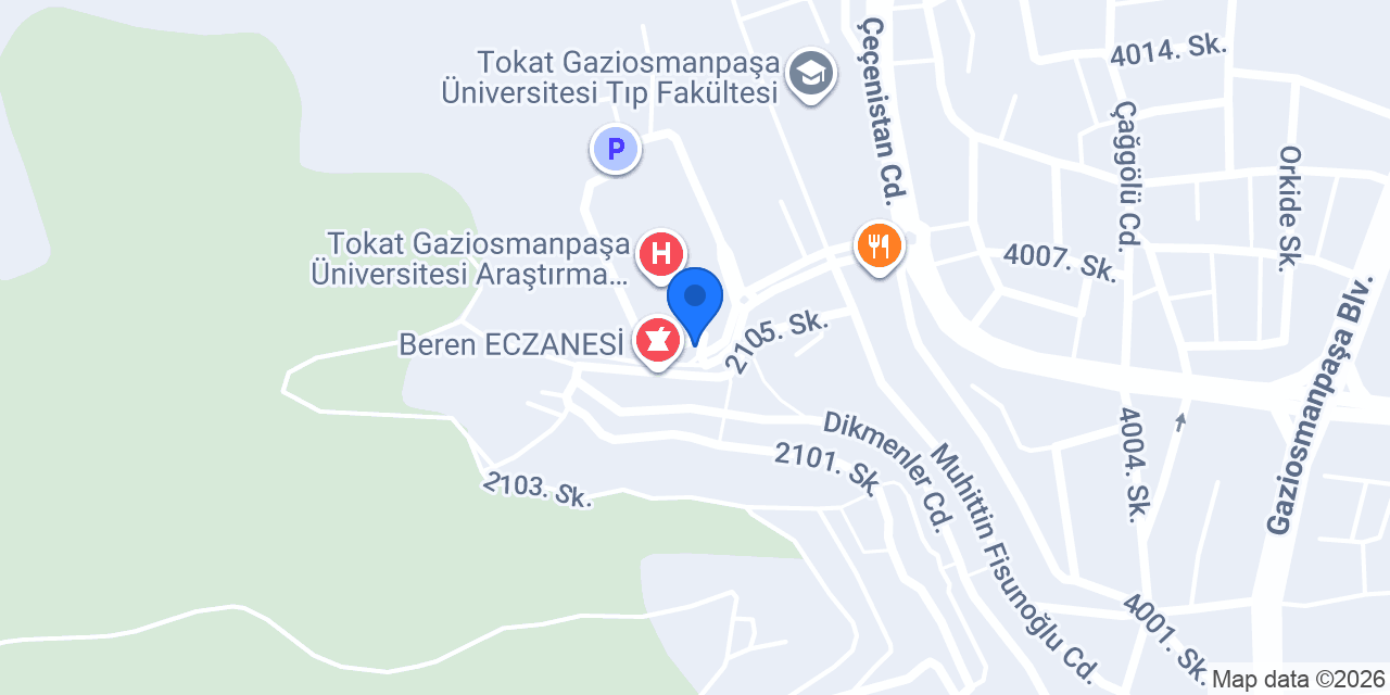 Starbucks Tokat Hastane konumu