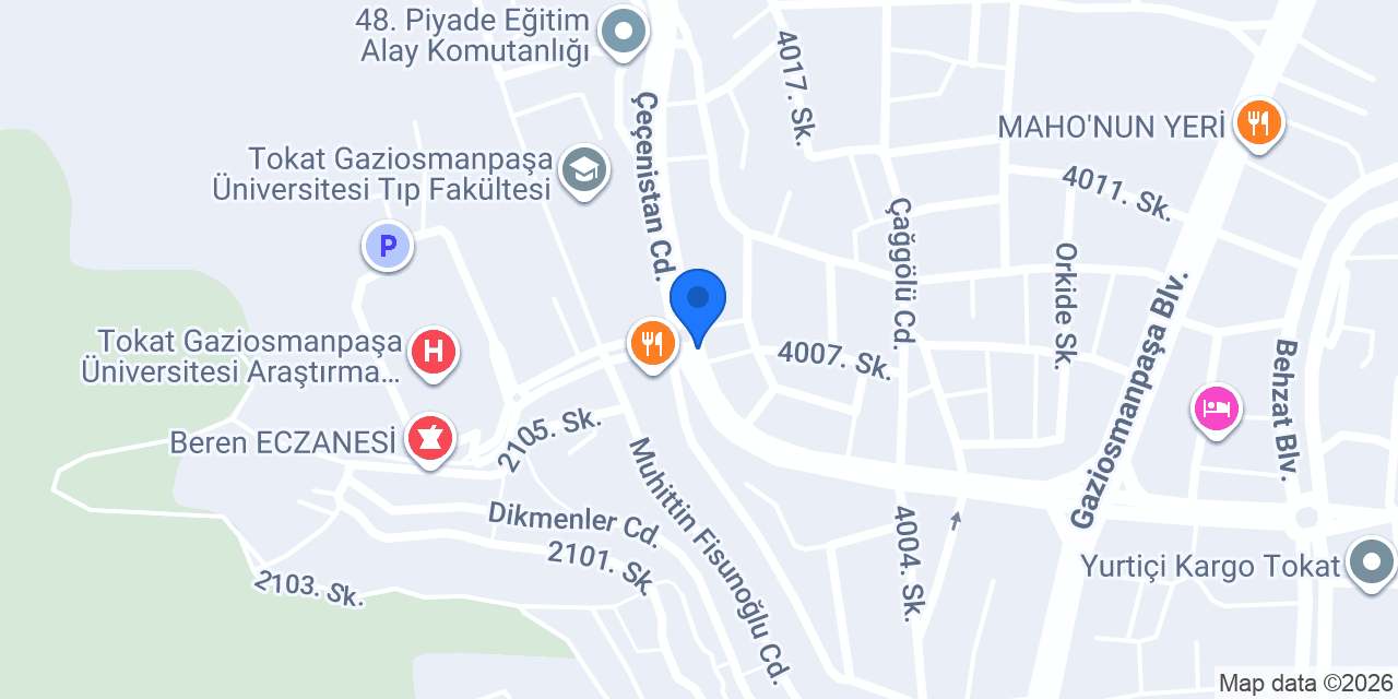 Tokat Üniversite Çiçekçilik konumu