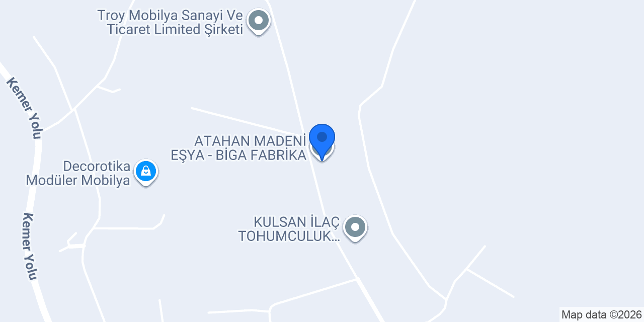 ATAHAN MADENİ EŞYA - BİGA FABRİKA konumu