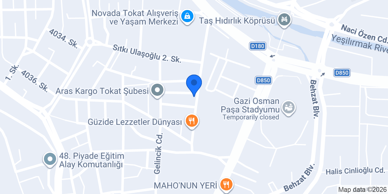 Bİ'YER Cafe Tokat konumu