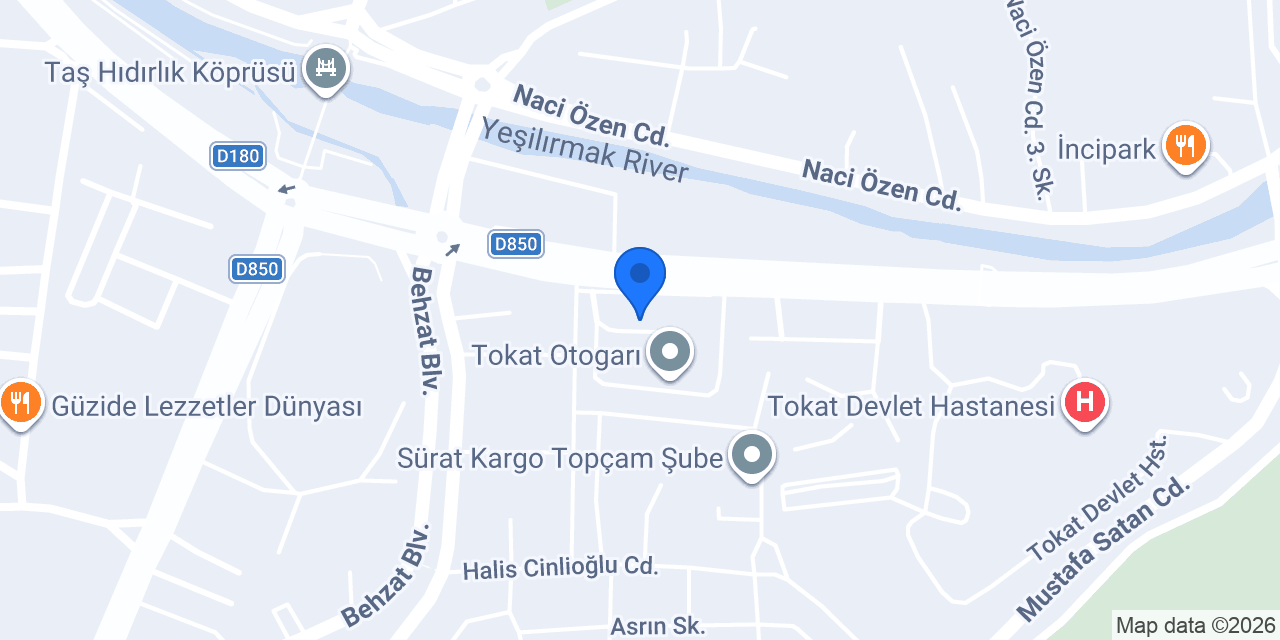 Tokat Seyahat konumu