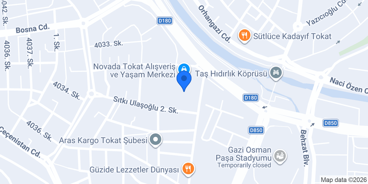 ebebek Tokat Novada AVM konumu