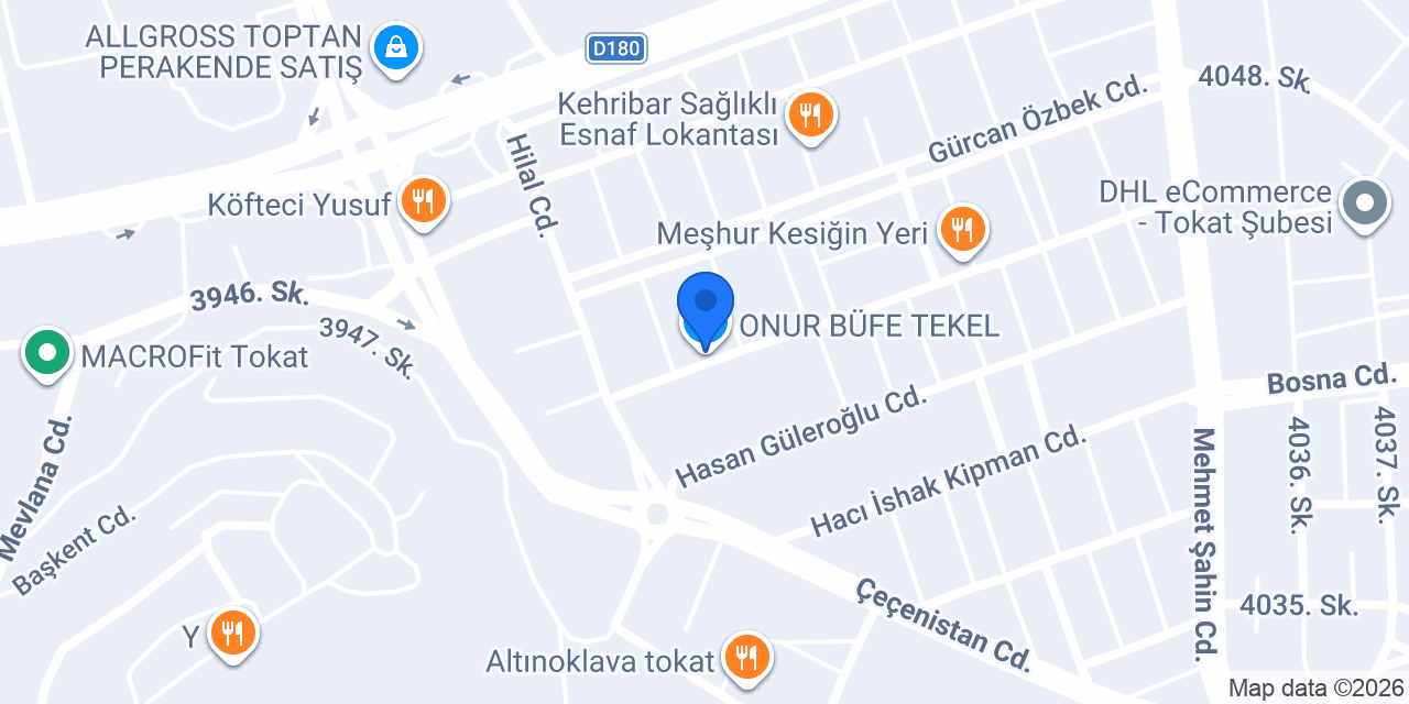 ONUR BÜFE TEKEL konumu