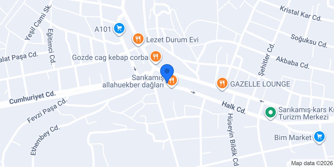 Aslanoğlu Peynircilik Sarıkamış konumu