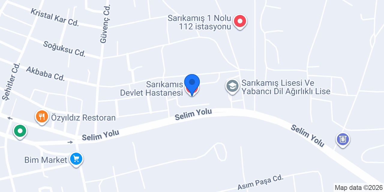 Sarıkamıs Devlet Hastanesi konumu