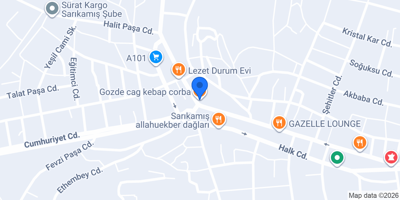Gozde cag kebap corba konumu