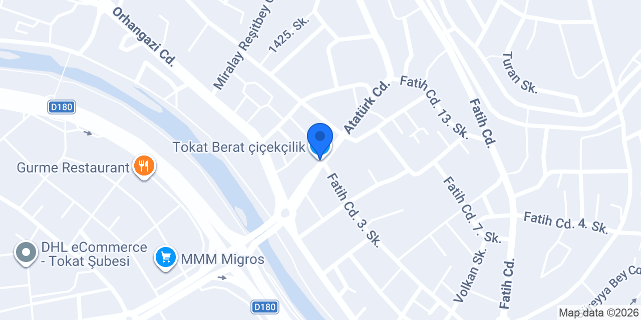 Tokat Berat çiçekçilik konumu