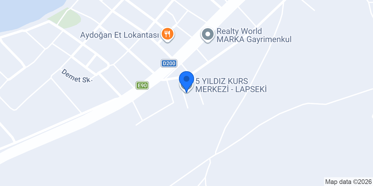 5 YILDIZ KURS MERKEZİ - LAPSEKİ konumu