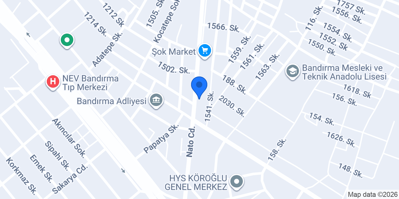 BANDIRMA YILDIZ İNŞAAT YAPI MALZEMELERİ konumu