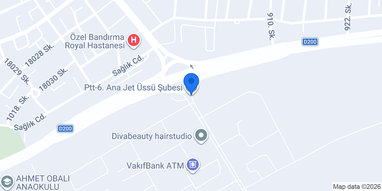 Ptt-6. Ana Jet Üssü Şubesi konumu