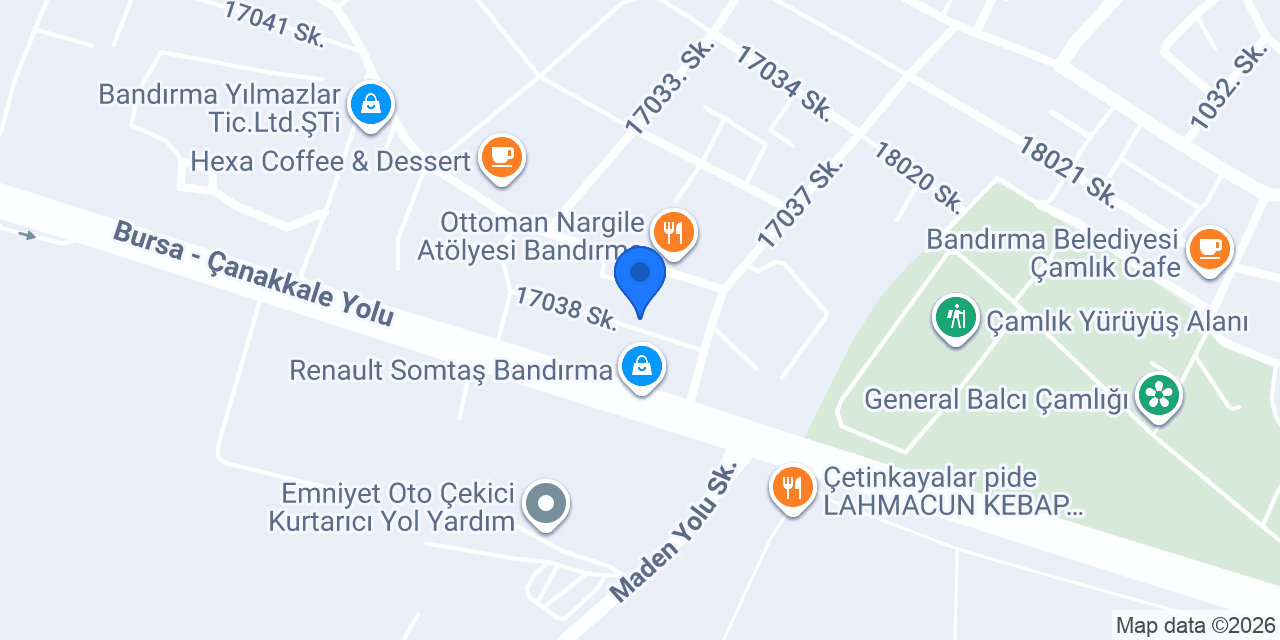 Bandırma cüneyt rent a car konumu