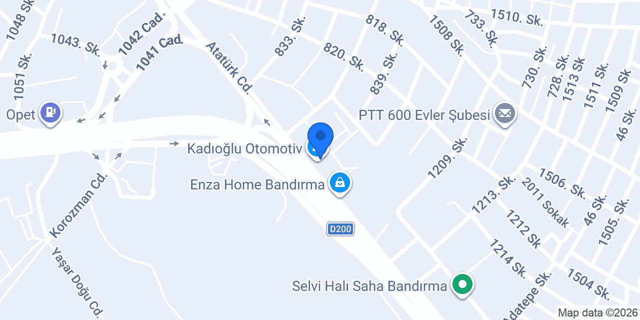Kadıoğlu Otomotiv konumu
