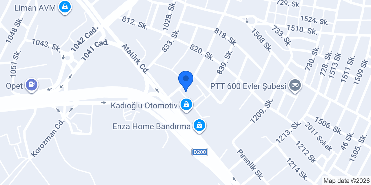 BANDİRMA BLG DEPO konumu