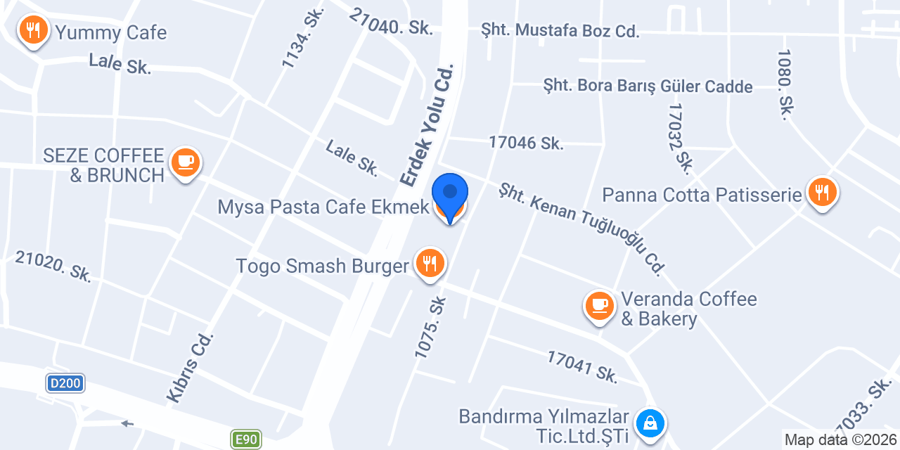 Mysa Pasta Cafe Ekmek konumu