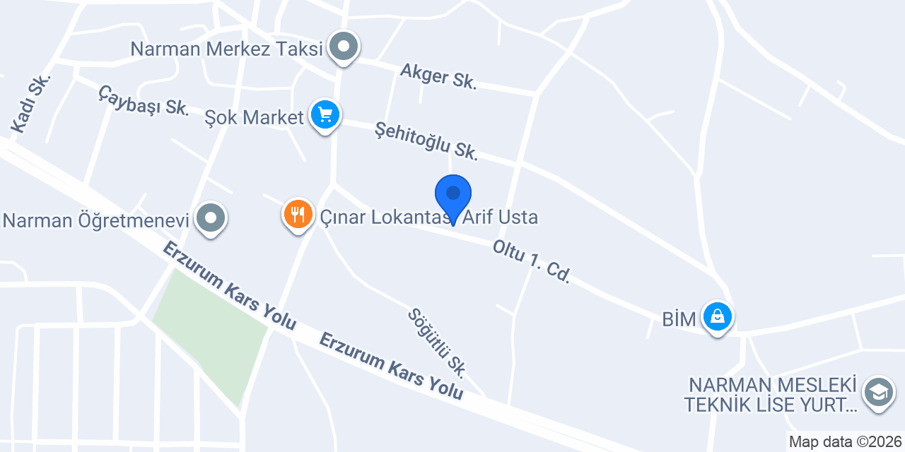 Narman İlçe Halk Kütüphanesi konumu