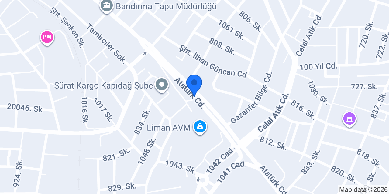 Severcan Oto Lastik konumu