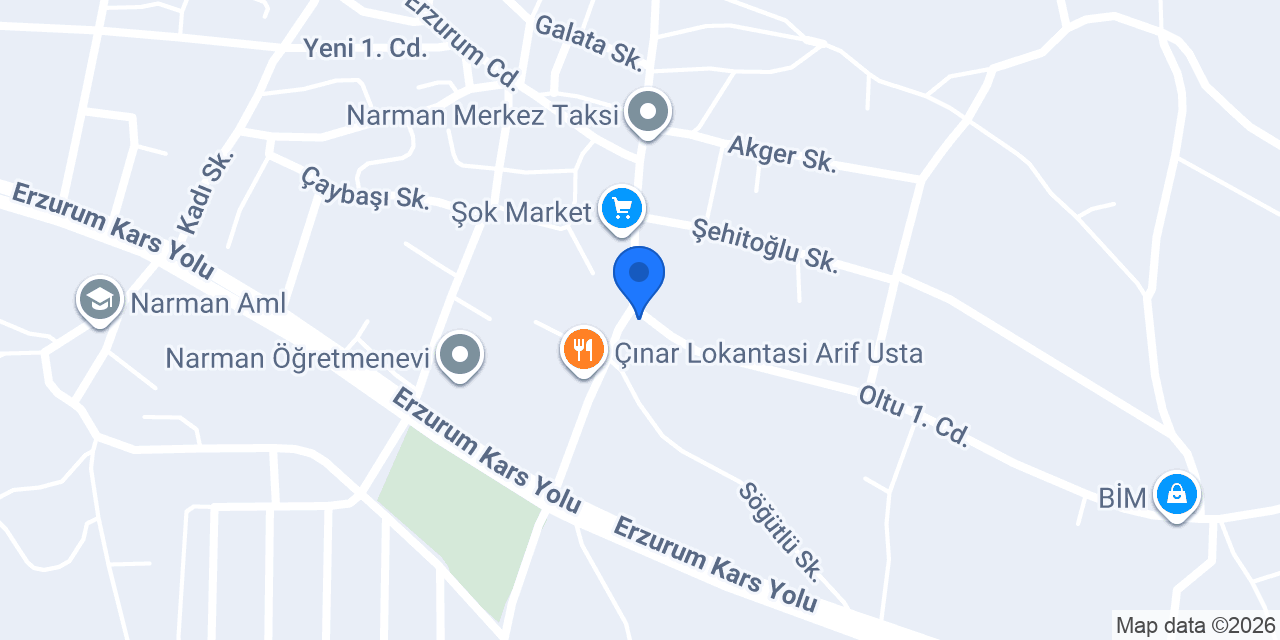 Özel Narman Diş Kliniği konumu