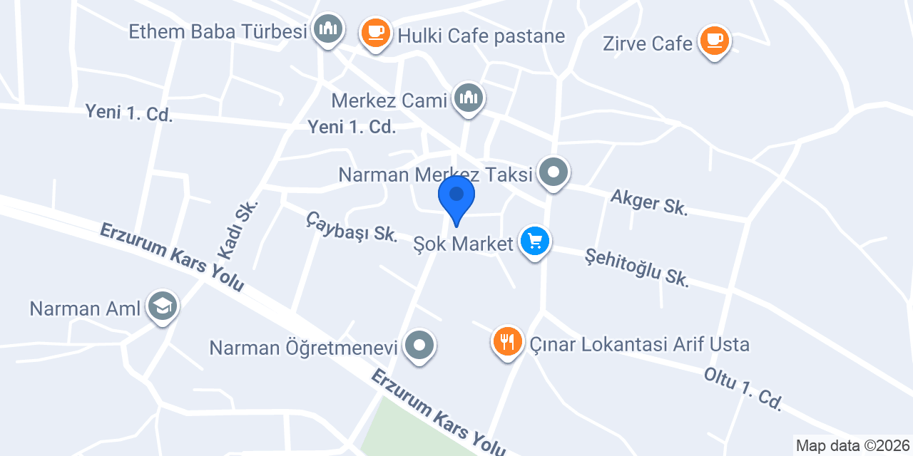 ÖZEL NARMAN ORTAOKUL ERKEK ÖĞRENCİ YURDU konumu
