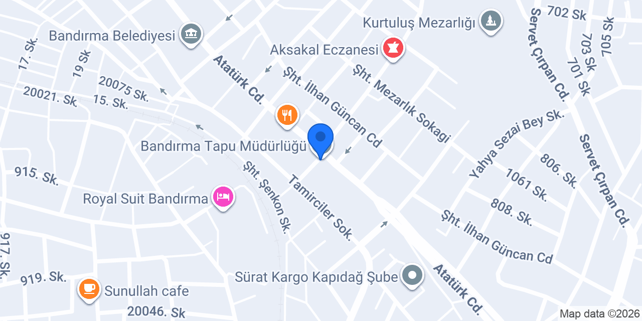 Bandırma Tapu Müdürlüğü konumu