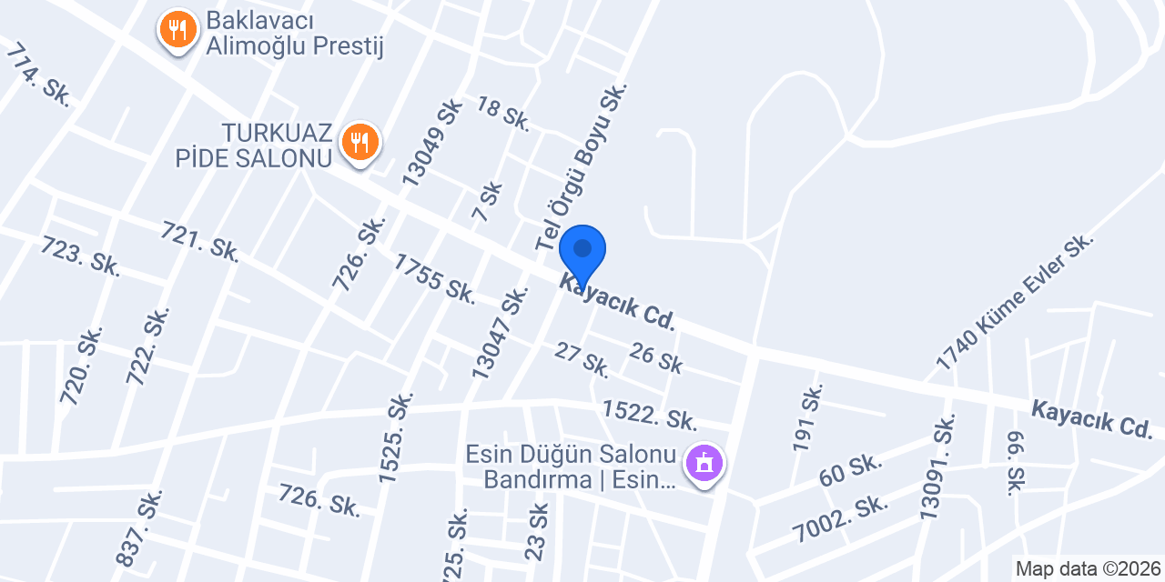 Bodurlar Endüstriyel Mutfak konumu